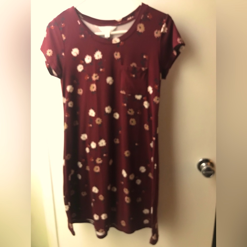 Floral Burgundy Dress